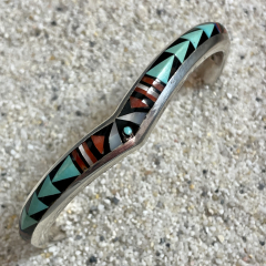 Multicolour Armreif Sterlingsilber Navajo Handarbeit