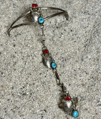 Trkis Koralle Sklavenarmband Armspange mit Ring