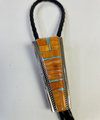 Bolo Tie Spiny Oyster mit Trkis Navajo
