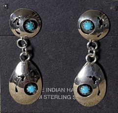 Trkis Peyote Sterling Ohrhnger Navajo Indianerschmuck