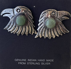 Adlerkopf Ohrstecker mit Trkis Navajo Handarbeit
