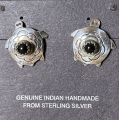 Schildkrten Ohrstecker mit Onyx Navajo Handarbeit
