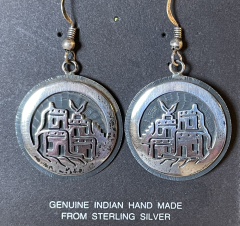 Pueblo Overlay Hopi Ohrhnger Authentic Hopi Overlay