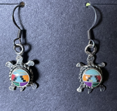 Schildkrten Ohrhnger Multicolour Inlay