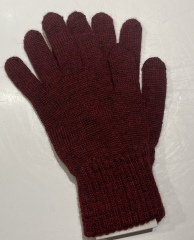 Warme Alpaka Handschuhe aus 100% Alpaka weinrot Gr.7 -9