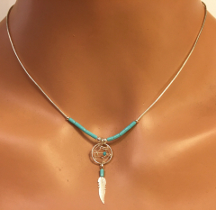 Dreamcatcher Kette mit Trkis